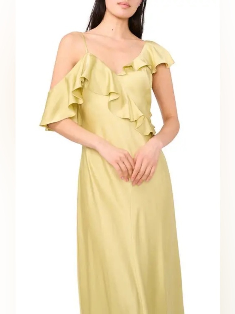 Parker - The Bridget Ruffle One-Shoulder Green Dress - Size 2